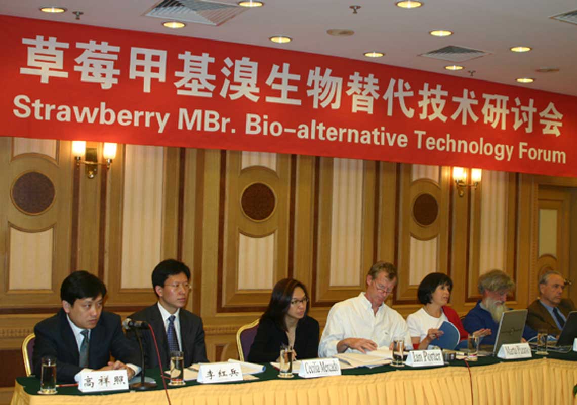 聯(lián)合國環(huán)境署、聯(lián)合國工發(fā)組織等機(jī)構(gòu)出席了我公司舉行的草莓甲基溴生物替代技術(shù)研討會(huì)